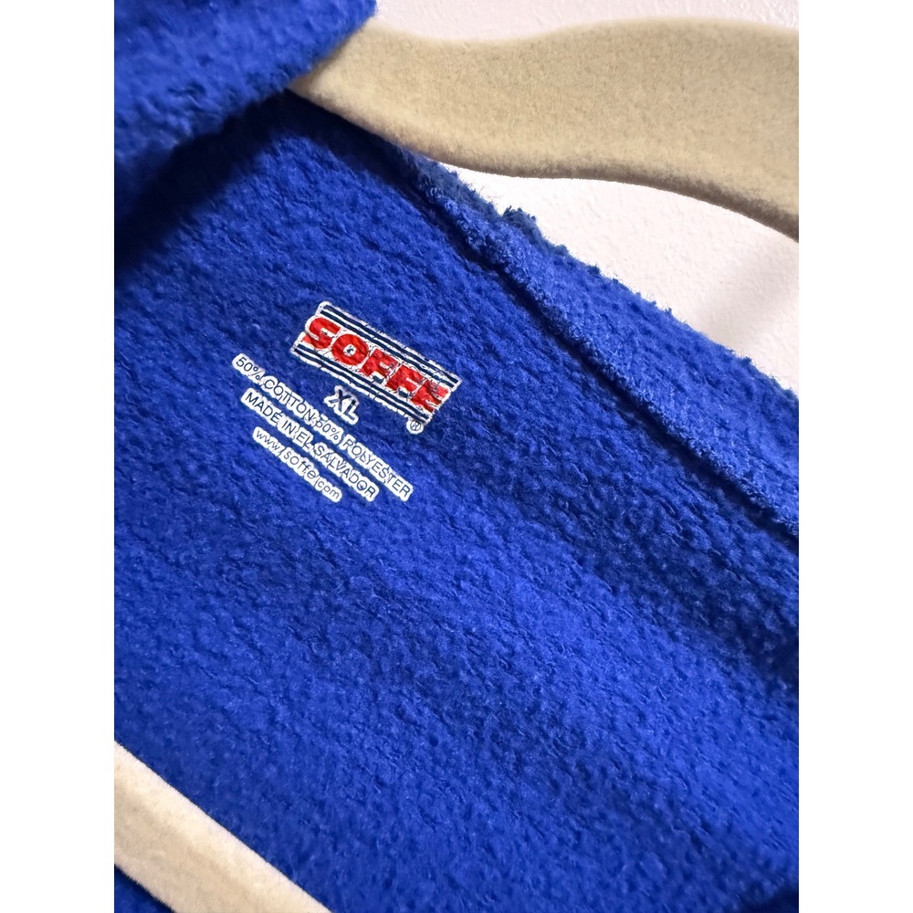 Soffe Kansas Jayhawks Full Zip Hoodie Royal Blue XL Chenille Patch Beak Em Hawks - Picture 6 of 6